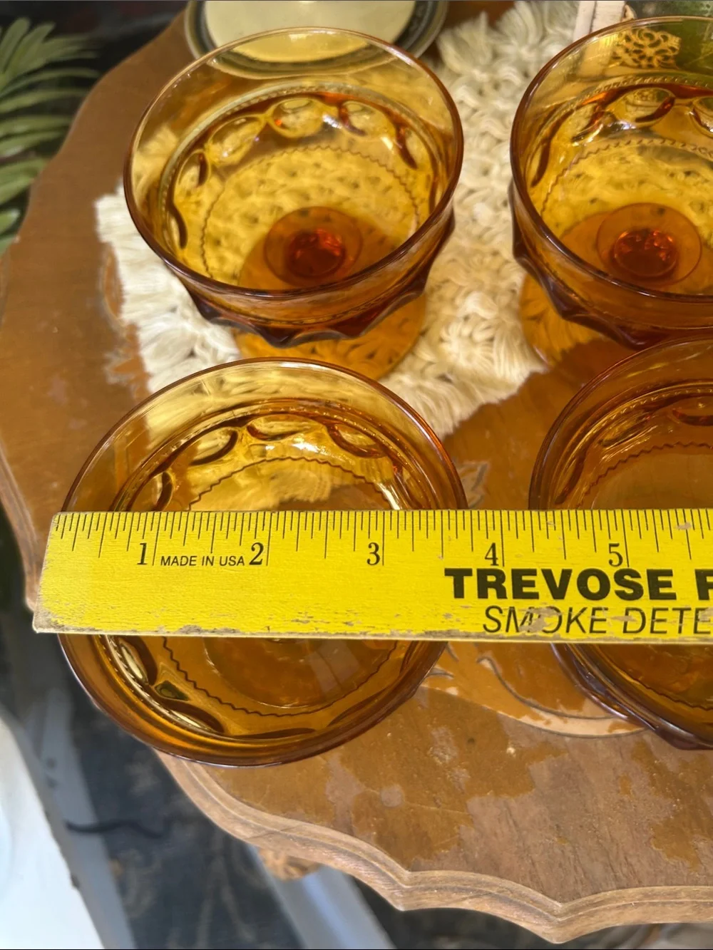 Amber Thumbprint Footed Dessert Glasses